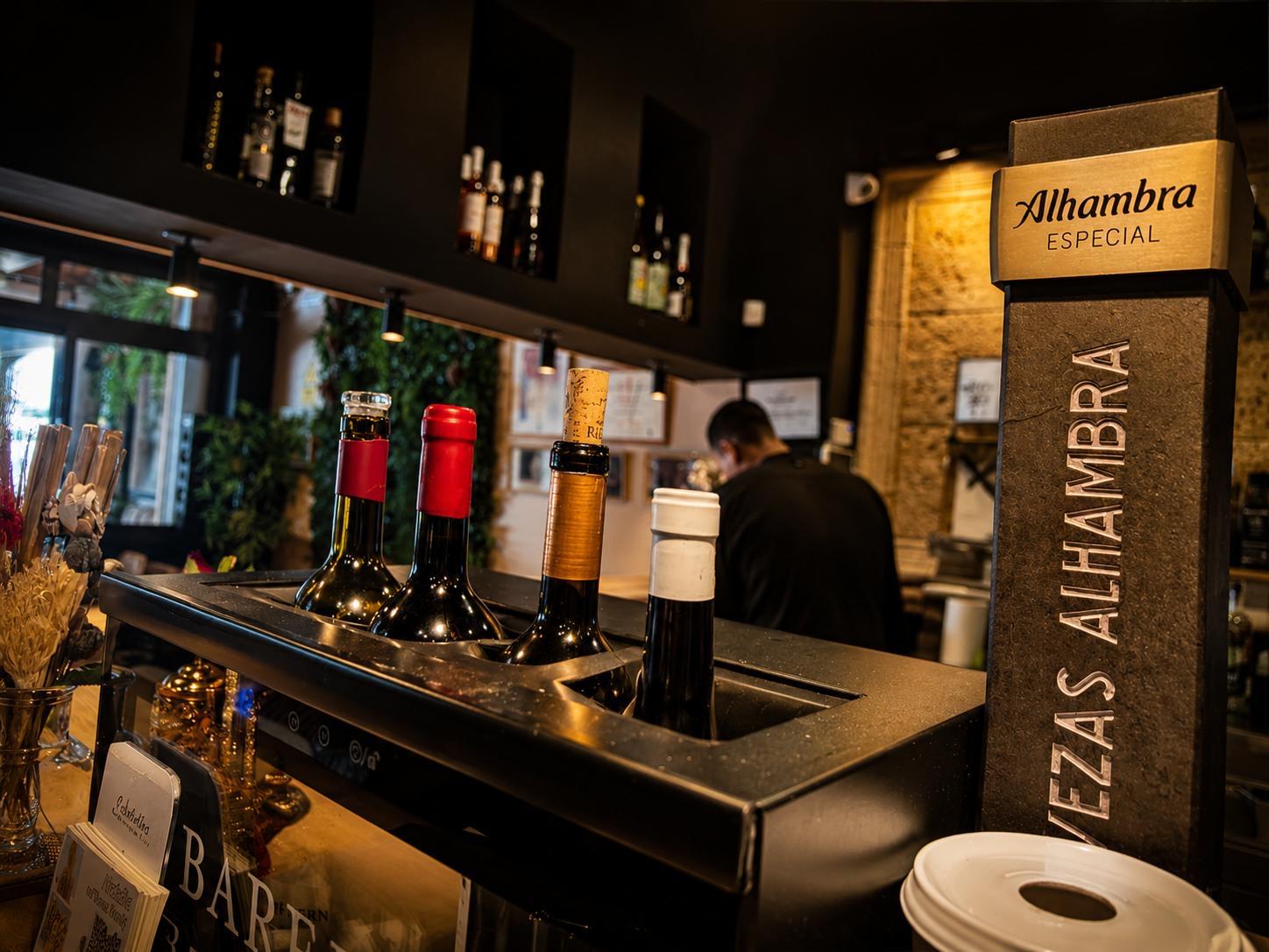 Detalle de la barra de bebidas